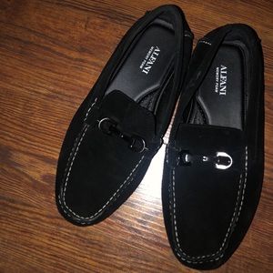 Alfani Men Slip on Horse Bit Driving Loafers Remy Size US 9.5 Black Suede